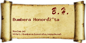 Bumbera Honoráta névjegykártya